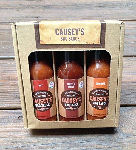 Causey's BBQ Sauce - 3 Pack Gift Set (One 5.0 Oz Bottle of Each; Hot, Sweet'n Smoky, Original)