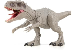 DINOSAURS'ISLAND TOYS Indominus T Rex Action Figure Dinosaur Toys for Kids 3-5 & 6-8, Sound & Motion Play Dinosaur Toy with Continuing Chomp Attack, Claw Attack, Movable Jaws and Limbs -Birthday for Kids