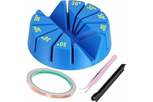 ARSTBETY Complete Stained Glass Multi Angle Soldering Jig Set, with Stained Glass Hand Foiler Copper Tape, 30°,60°,90°,120°,180° Stained Glass Angle Jig Fixture Supplies