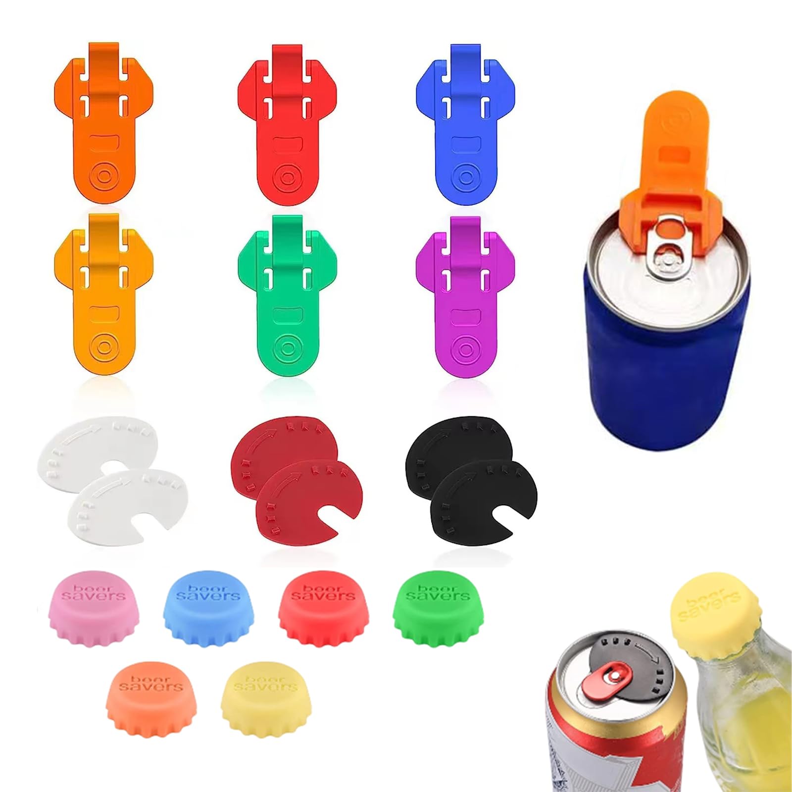 PMELCXD Manual Easy Can Opener, 18 piece easy Can opener cola soda beer beverage safety ring pull Can opener manual can cover beverage can protection beverage insect prevention