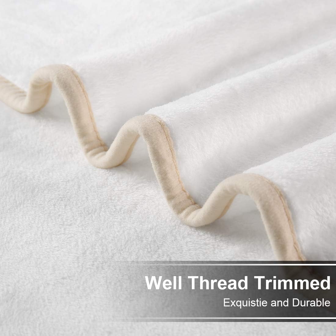 Soft Throw Blanket All Season Winter Warm Microplush Lightweight Thermal Fleece Blankets for Couch Bed Sofa,50x61 Inches,White: Kitchen & Dining