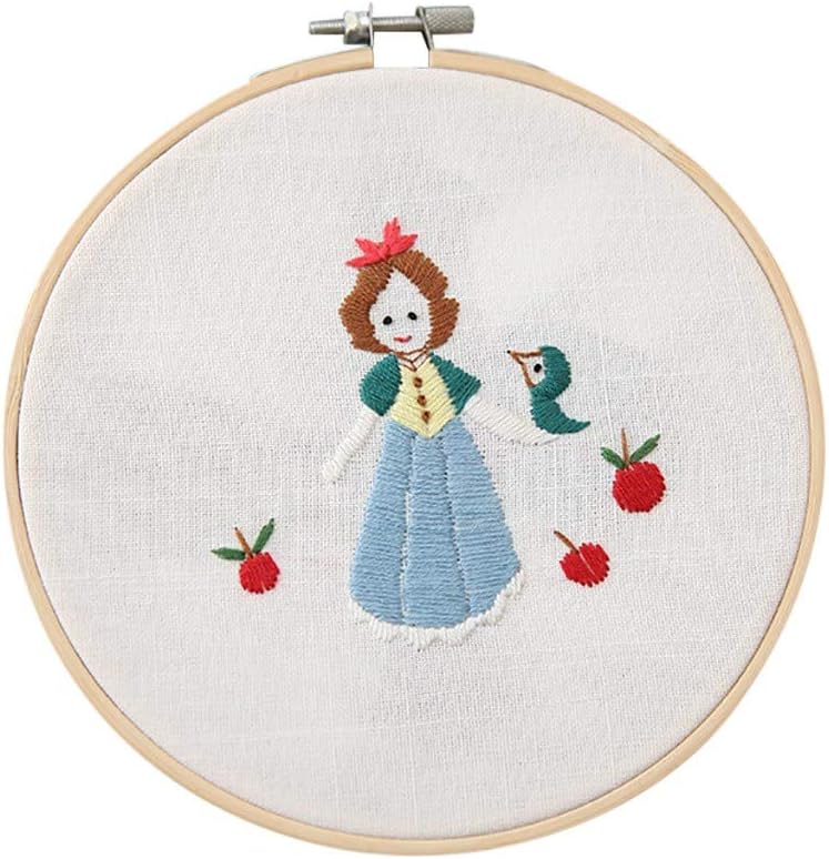 Cinnamou European Style DIY Embroidery Starter Kit with Multi-Shape Pattern & 15cm Bamboo Embroidery Hoop, Color Threads and Tools Cross Stitch Kit for Beginners Art Craft