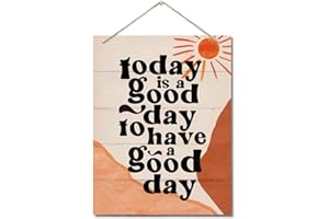 AUII JO DESIGN Today is A Good Day to Have A Good Day Decor Sign, Hanging Printed Wall Plaque Wood Signs, Home Décor Gift, Motivational Quote Home Office, Rustic Farmhouse Decor for The Home 10X7.8inch