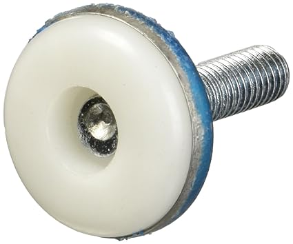 Adjustable Thread M8 x 25mm White Plastic Base Leveller Leveling Foot Furniture Glide