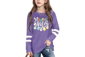 Ithalt Easter Shirt for Women - Happy Easter Long Sleeve Shirts Easter Bunny Graphic Tee Christian Easter Gift Tops
