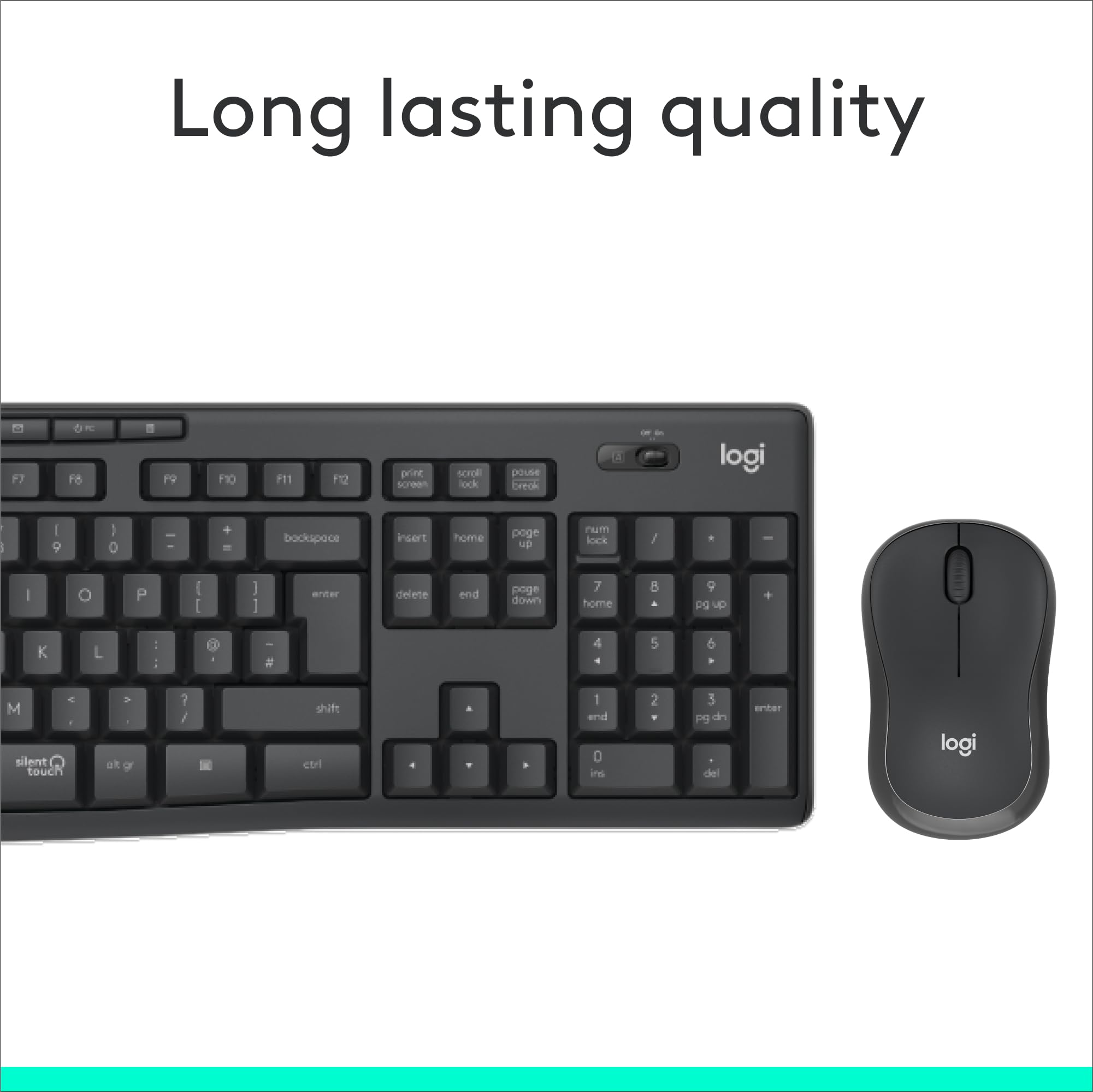 Logitech MK295 Silent Wireless Mouse & Keyboard Combo with SilentTouch Technology, Full Numpad, Advanced Optical Tracking, Lag-Free Wireless, 90% Less Noise, QWERTY UK English Layout - Black