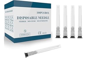 GODCREAT 100 Pcs 22G 1 Inch Disposable Needle, Luer Lock Individual Package of Lab Tools Accessories for Refilling Liqui, Plant, Industrial and Ink