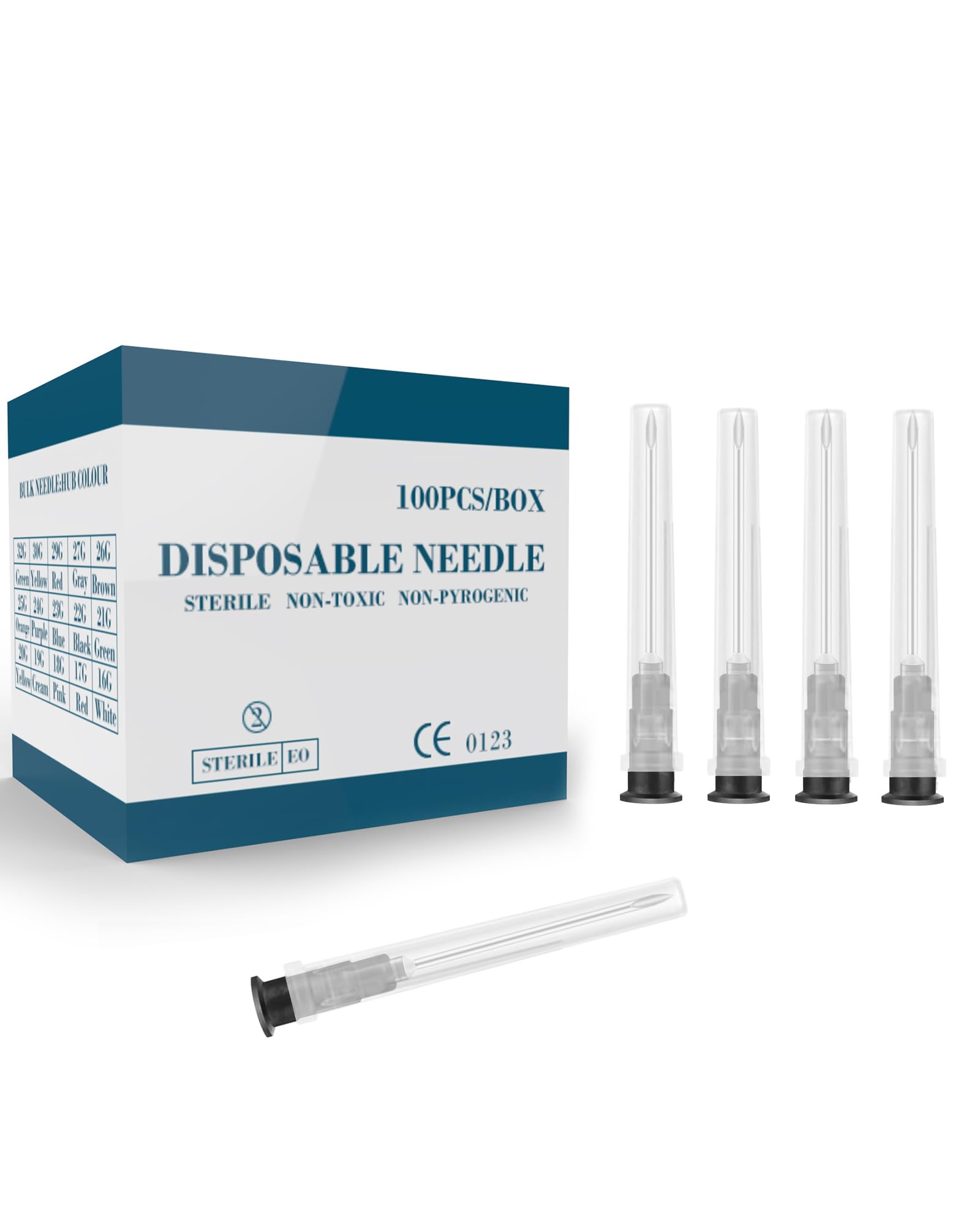 Photo 1 of 100 Pcs 22G 1 Inch Disposable Needle, Luer Lock Individual Package of Lab Tools Accessories for Refilling Liqui, Plant, Industrial and Ink