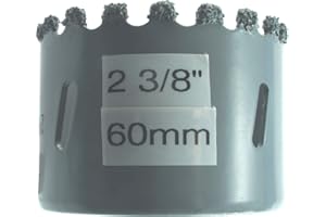 2 3/8 Inch Carbide Hole Saw Bit Concrete Hole Saw 60mm Carbide Hole Cutter Drill Stucco Brick Fiberglass Reinforced Plaster a