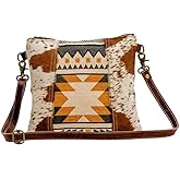 Myra Bag Aztec Purse for Women - Canvas Bag with Real Leather Detailing, Boho Handbags for Women, Cute Western Purse