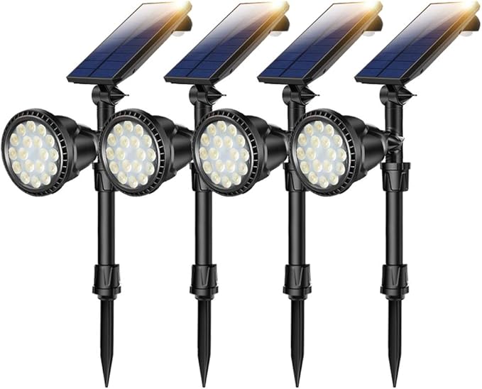 JSOT Foco solar para exteriores, 18 luces LED de paisaje
