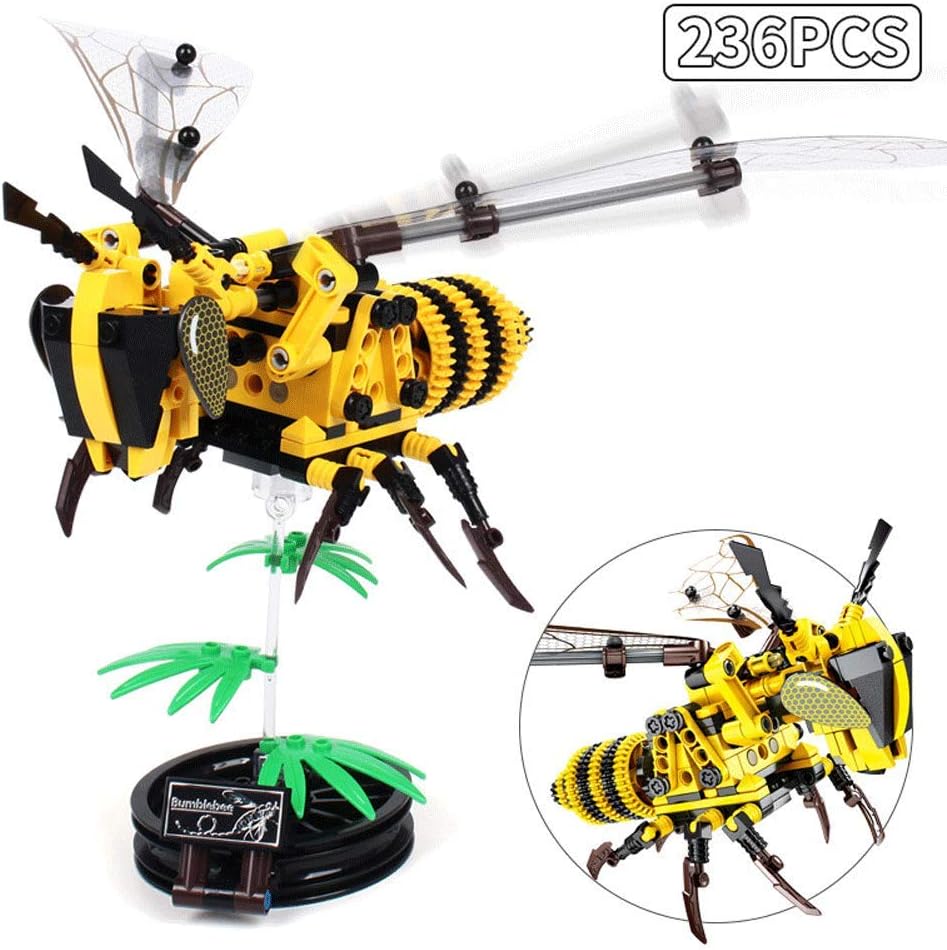 GAOJIEJM Simulation Insect 236pcs Simulation Handmade Insect DIY bee wasp Building Block Compatible Technology Assembly Building Blocks Puzzle bee Sting, Bumblebeebee
