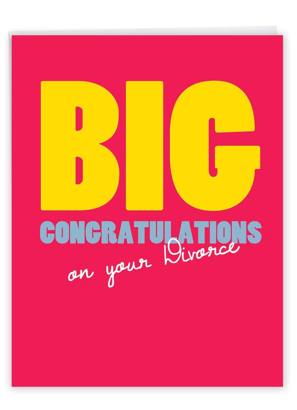 NobleWorks - Jumbo Divorce Greeting Card 8.5 x 11 Inch with Envelope (1 Pack) Large Big Divorce Congrats J2730DVG