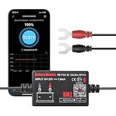 BM2 Bluetooth Battery Monitor 12V Car Battery Tester for Lead Acid Battery, LowVolt Alarm for All 12 Volts Solar Power Systems/RVs/Motorcycles/Boats/Cars Compatible with iPhone and Android