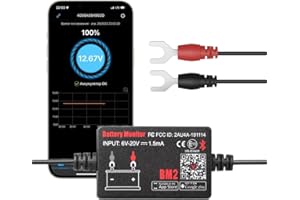 KDATOR QUICKLYNKS BM2 Bluetooth Battery Monitor 12V Car Battery Tester for Lead Acid Battery, LowVolt Alarm for All 12 Volts Solar Power Systems/RVs/Motorcycles/Boats/CarsCompatible with iPhone and Android