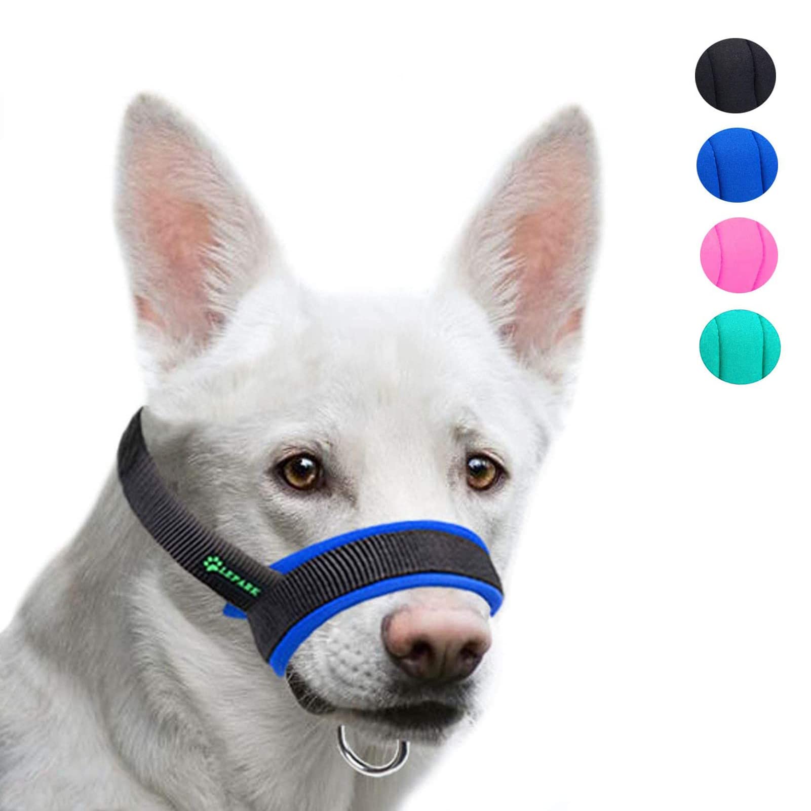 Dog Muzzle with Fabric for Small, Medium and Large Dogs, Anti Biting, Chewing, Adjustable Neck, Breathable(M, Blue)