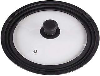 Xavax Universaldeckel (Silikonring für Töpfe und Pfannen mit 24, 26 und 28 cm Durchmessser, Dampfloch, abgestuftes Randdesign, Glas, spülmaschinengeeignet, platzsparend)