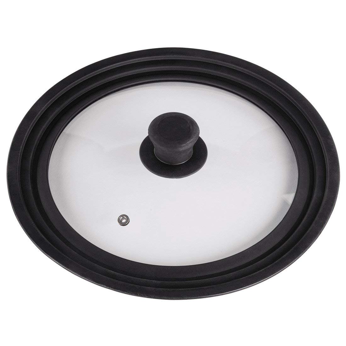 Xavax Universal Lid with Steam Vent for Pots & Pans (24cm, 26cm, 28cm), Glass, Black