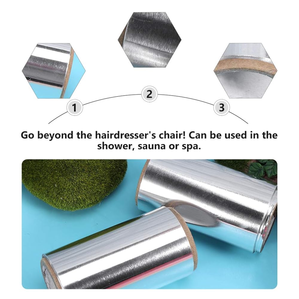 2 Rolls Aluminum Foil for Hair Perm Hair Styling Coloring Silver Roll