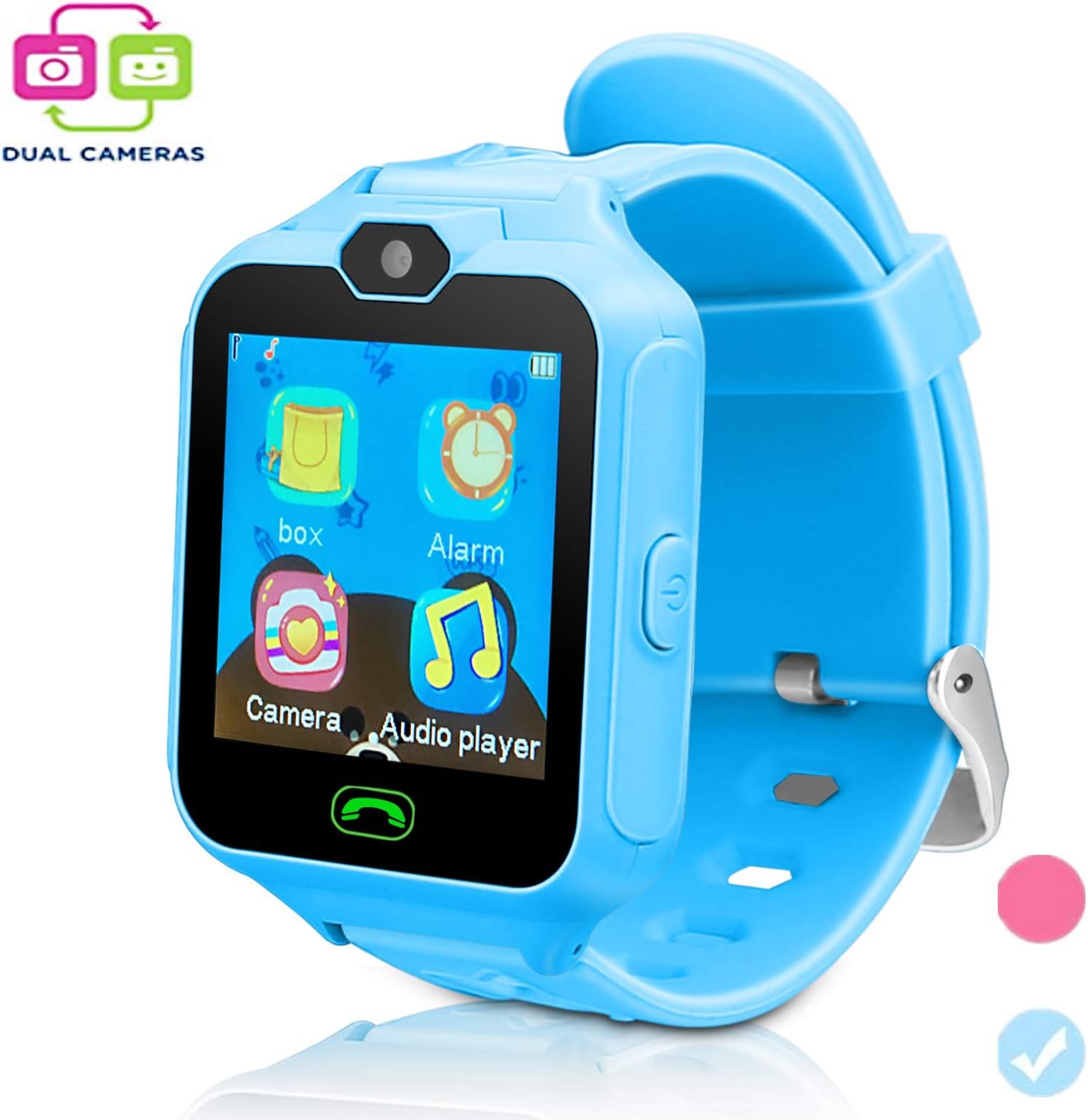 Kids Smartwatch Kids Smart Phone Watch with Waterproof and App Remote Control Unlocked Kids SmartWatches Phone with Voice Chat Touch Screen Camera Compatible with Android and iOS (blue1)
