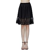 BEAUTELICATE 100% Cotton Half Slip Skirt Extender with Lace Trim Vintage Underskirt