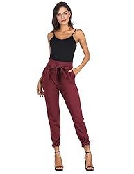 GRACE KARIN Women's Cropped Paper Bag Waist Pants