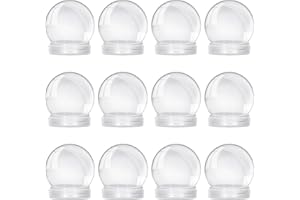 Auihiay 12PCS 3.6 Inch Plastic Snow Globe Clear Plastic Water Globe with Screw Off Cap for DIY Crafts Home Decoration