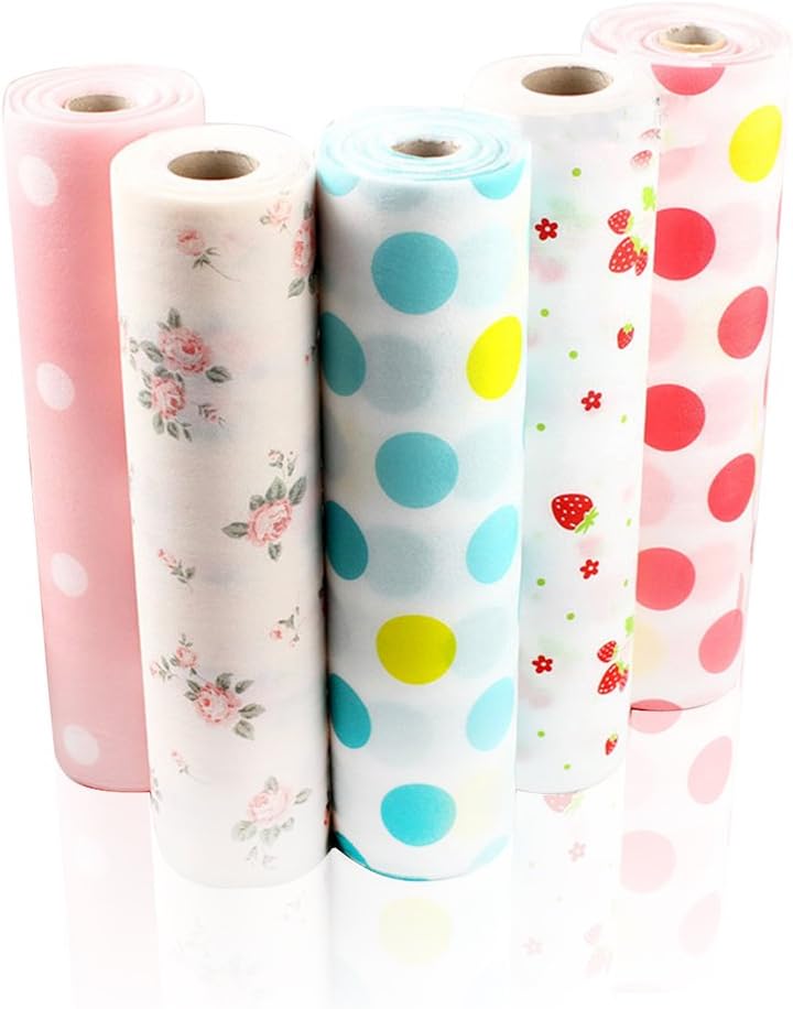 Zhide Beautiful Pattern Non-Adhesive Shelf Paper Drawer Liner Sets(2 Different Sizes Sets Available) (Dots pattern-S)