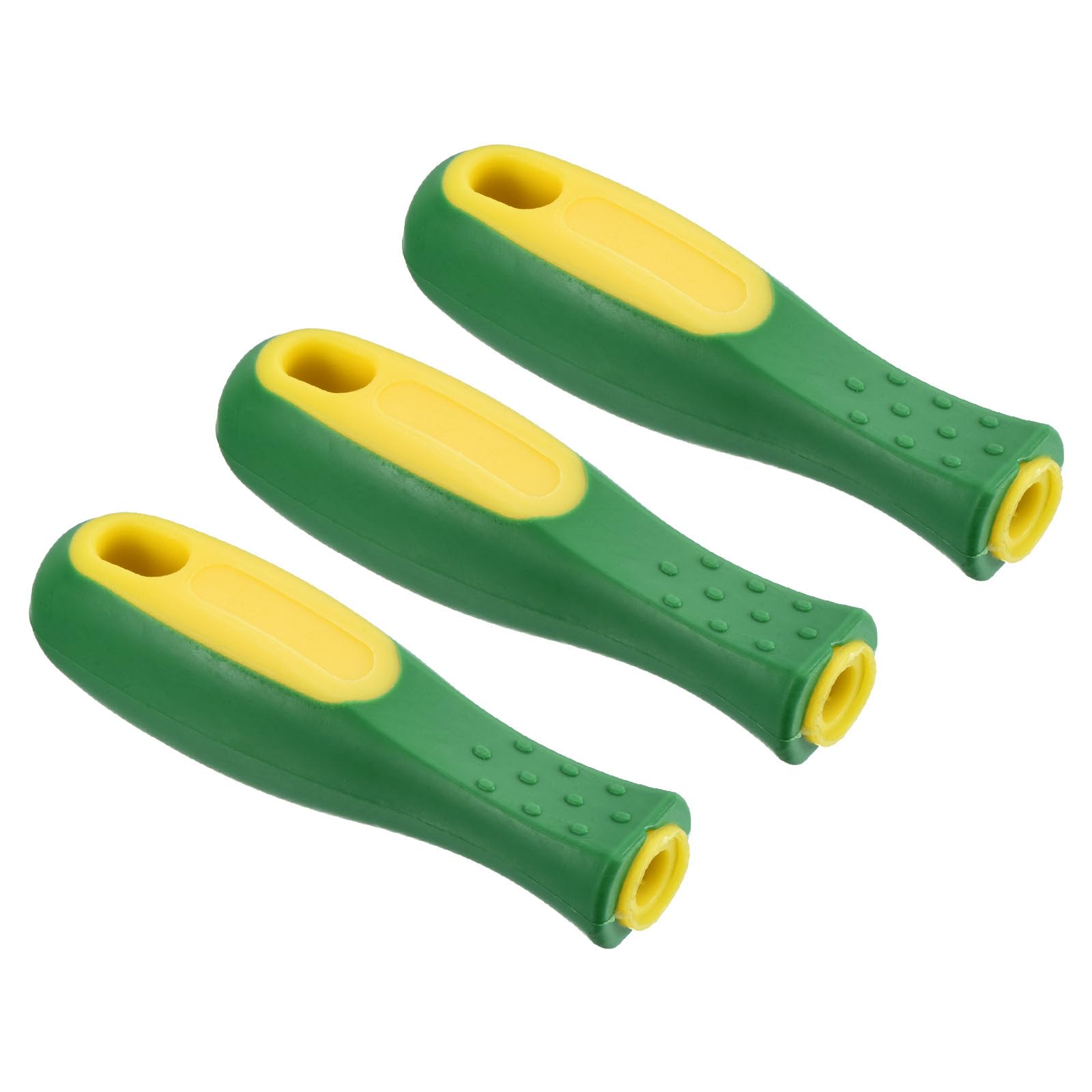PATIKIL 4.3 Inch Rubber File Handle, 3 Pack File Cutting Tool File Handle Replacement Accessories with Metal Collar for 0.3" Dia File