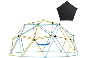 VEVOR Climbing Dome, for Kids 3 to 10 Years Old,10FT Geometric Dome Climber with Hammock and Swing, Jungle Gym Supports 750LB