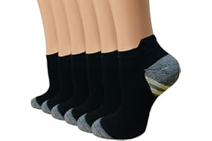 SOOVERKI Copper Compression Socks Women and Men 6 Pairs - Circulation Arch Support Plantar Fasciitis Running Ankle Socks