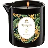 MELONY Massage Oil Candles, Essential Oil+Soy Based, 8.1OZ/230g, Home Spa with Luxurious Body Oil & Lotion Candle, Intensive Skin Treatment Candle, Low Temp Body Safe Wax (Ylang - Ylang)