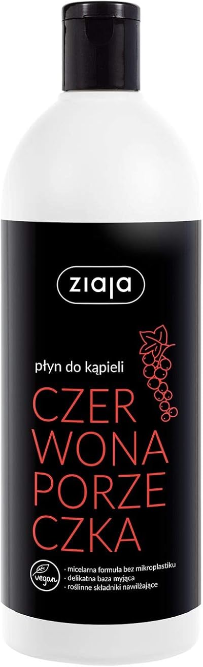 Ziaja Vegan Redcurrant Bubble Bath 500ml Gentle Formula Natural Ingredients