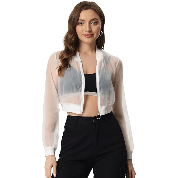 Amazon.com: Allegra K Mesh Sheer Jacket for Women's See