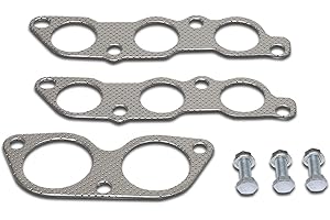 DNA Motoring GKTSET-IS300 Aluminum Exhaust Manifold Header Gasket Set Replacement,Metallic