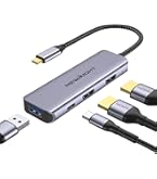 thumbnail image 2 of Usb C To Usb Adaptor 7-in-1 USB Computer Interface Expansion Dual 4K HDMI Port 100W PD Gigabit Ethernet USB C 3.0 Hub For Laptop/MacBook/Dell/Lenovo Usb C To Hdmi 2 of 14