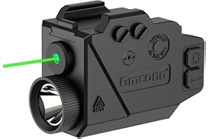 Gmconn 800 Lumens Tactical Flashlight Green Red Blue Laser Light Combo, Pistol Light with Beam Compatible with Picatinny Rail (Green Laser)