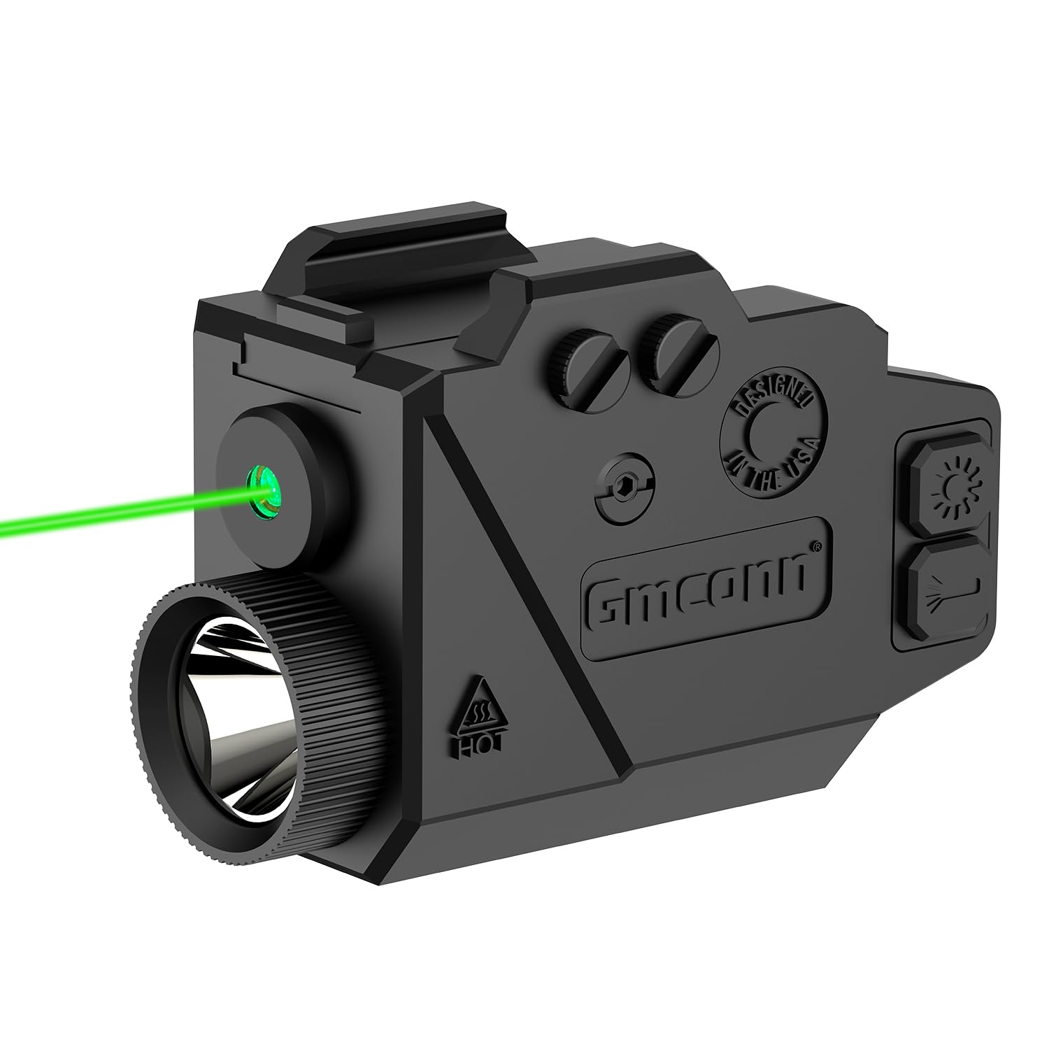 Photo 1 of Gmconn 800 Lumens Tactical Flashlight Green Red Blue Laser Light Combo, Pistol Light with Beam Compatible with Picatinny Rail (Green Laser)