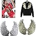 1 Pair Embroidered Iron on Patches for Clothes Wings Design Sequins Motif Applique,5.1