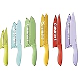 Cuisinart 12-Piece Kitchen Knife Set, Advantage Color Collection with Blade Guards, Multicolored, C55-12PCER1