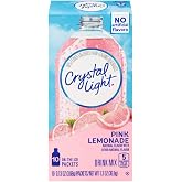 Crystal Light On-The-Go Drink Mix Packets, Zero Sugar Powdered Water Enhancer, Natural Flavor Low Calorie Beverage Mix, Powdered Soft Drink Mix for Flavorful Hydration, Pink Lemonade, 0.13 Ounce Packets, 10 Count (Pack of 1)