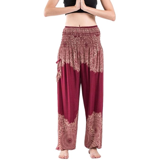 DAYLIN Hombres Mujer Pantalones Harem Boho Hippy Cintura ...