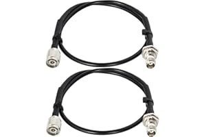 MOOKEERF TNC Cable 2ft,2 Pack RG58 Coaxial Cable TNC Male to TNC Female Bulkhead Mount Low Loss 50 ohm RG58 Coax Jumper Cable