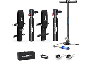 UNAROWHALS Mini Scuba Tank with Pump, 5-10 Minute Scuba Diving Tank, Dot Certified Lung Tank, Portable Dive Portable Lungs, 0.5l Small Scuba Tank, 3.5Cu Ft Capacity, 3000 Psi Max Pressure