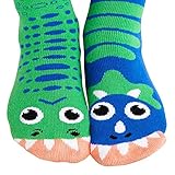 Kids Dinosaur Socks - Mismatched Friends T-Rex and Triceratops Dinos