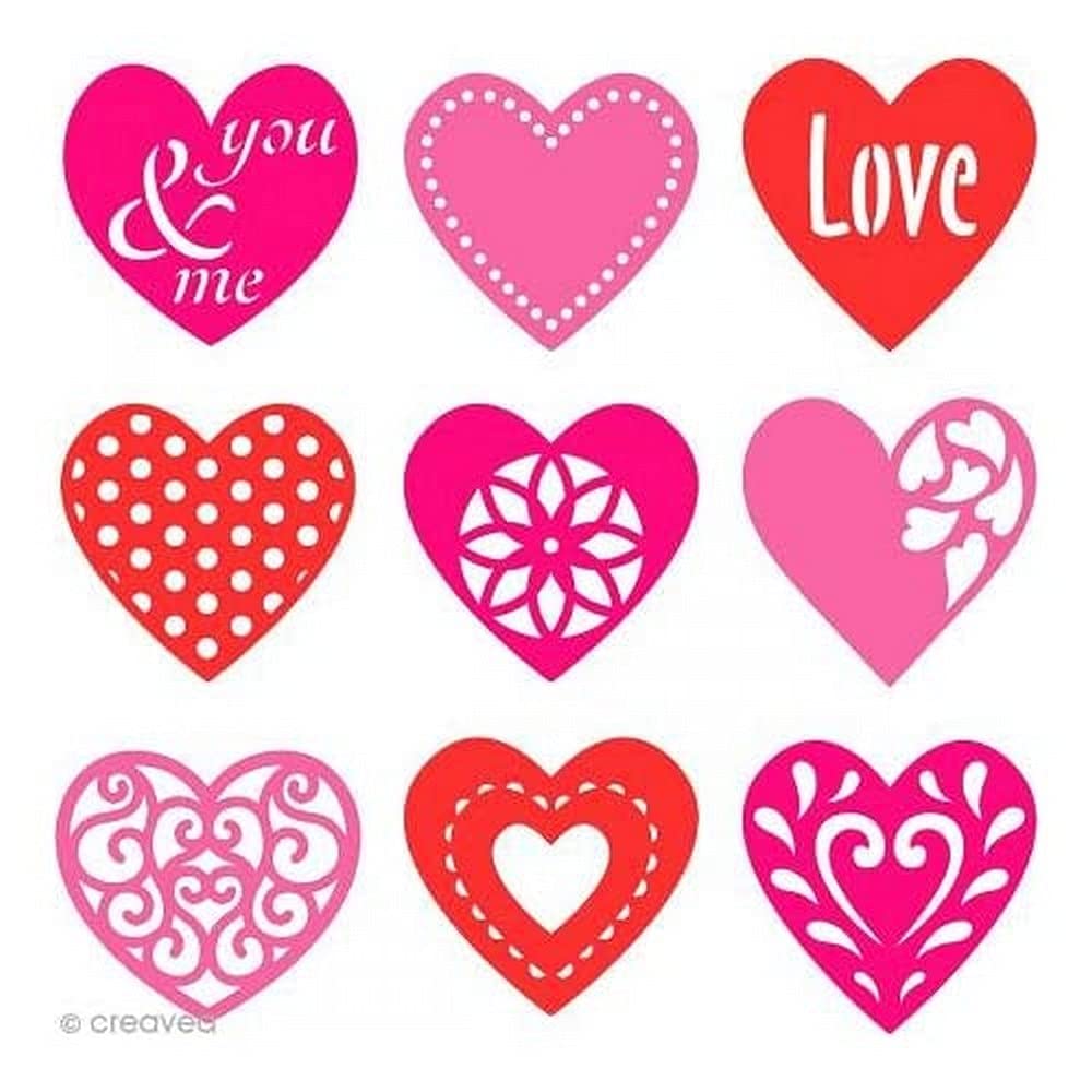 Artemio 13070084 Set of 45 Mini Silhouettes, Felt, Pink, 9 x 1 x 9 cm