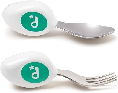doddl Toddler Cutlery Set 2-Piece Spoon & Fork Green 12-24 Months