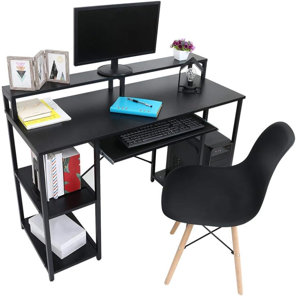 Amazon.com: CCHH Home Computer Desk with Storage Shelves ...
