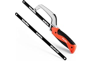 ValueMax Mini Hacksaw, Metal Saw Tool with Extra 10-Inch Bi-Metal Blade, Aluminum Small Hack Saw Cutter for Wood, PVC, Iron &