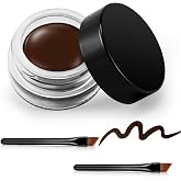 Erinde Brown Gel Eyeliner, Waterproof Cream Eyeliner Gel Pot, High-Intensity Pigments Long Lasting Smudge-Proof Eye Liner Eyebrow Makeup, Waterline Matte Eye Liner with 2PCS Brushes, 06 Brown